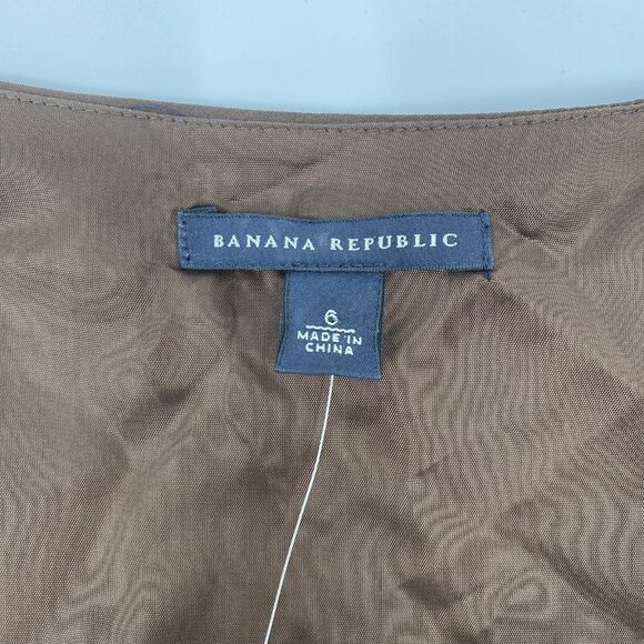 Banana Republic Brown Black Belted A-Line Midi Dress | Size 6 - Picture 3 of 10